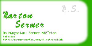 marton sermer business card